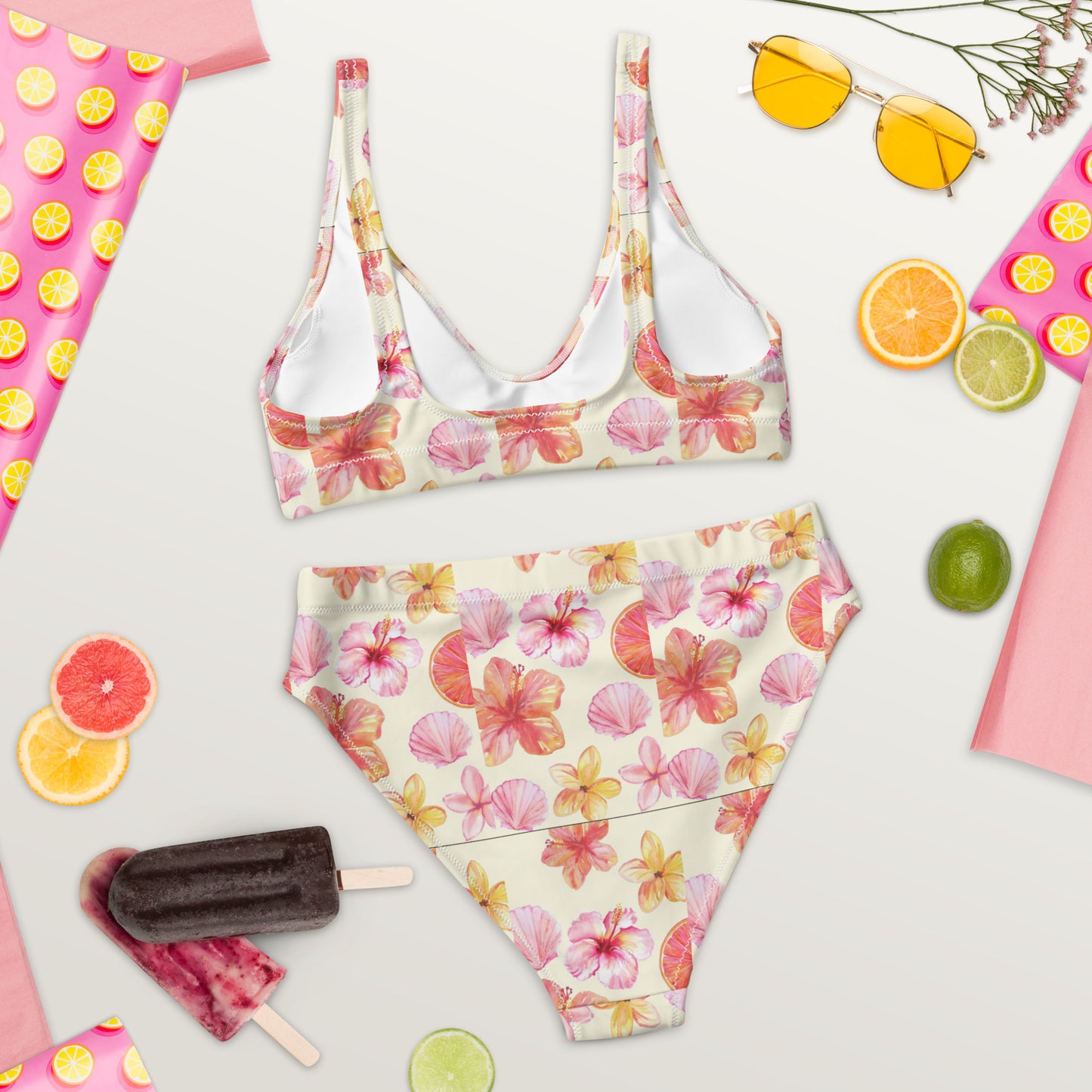 FLORAL high-waisted bikini