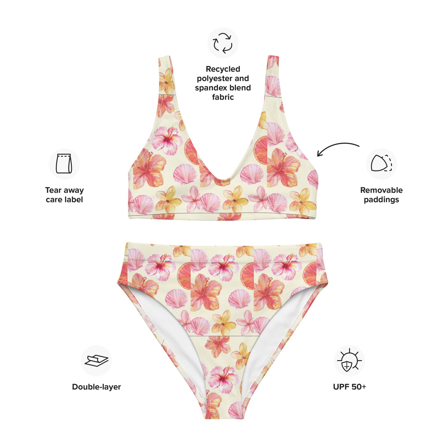 FLORAL high-waisted bikini